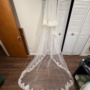 Cathedral length lace veil